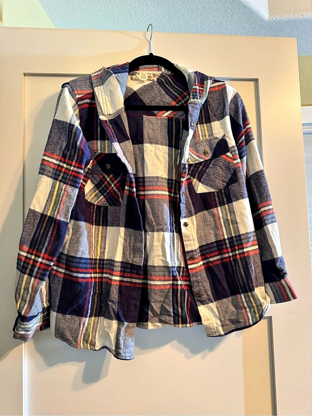 PNK ROSE Plaid Hooded Jacket Size Small